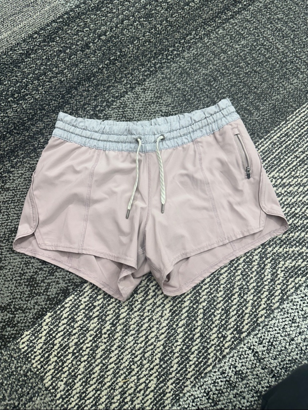 Vuori Mauve-Pink Athletic Shorts with Light Gray Waistband